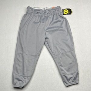 Wilson Boys large baseball pants gray new with tags youth L stretch cuffs waist